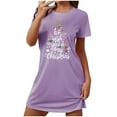 thumbnail image 5 of Censtreet Halloween Sleep Shirts for Women Short Sleeve Night Shirts for Sleeping Pullover Nightgown Soft Nightdress, 5 of 5