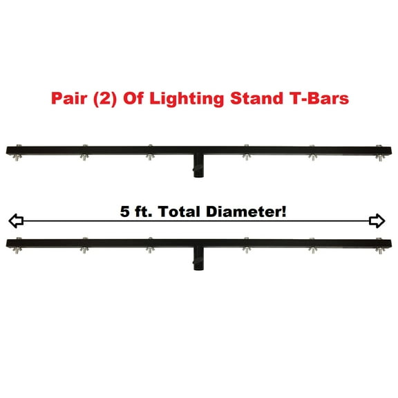 Cedarslink Pair (2) Effects Lighting Steel T-Bar 1 3/8" Stands.35mm.DJ.PA Lights Mounting Pole.5 ft