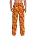 thumbnail image 3 of Uemuo Autumn Maple Leaf Pile Pattern Men's Wide Leg Palazzo Lounge Pants with Pockets Light Weight Loose Comfy Casual Pajama Pants-Medium, 3 of 9