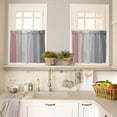 thumbnail image 2 of 24 Inch Long Tier Curtains for Kitchen, Retro Farmhouse Pink and Gray Ombre Wood Grain Bathroom Window Curtains Rod Pocket Short Curtains Window Treatment Tiers for Living Room Farmhouse 2 Panels, 2 of 5