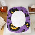 thumbnail image 5 of Homewish Spooky Halloween Pumpkin Lantern Bed Sheets,Bat Spider Silhouette Print Full Size Sheets,4pcs,1 Flat Sheet,1 Fitted Sheet and 2 Pillowcases, 5 of 6