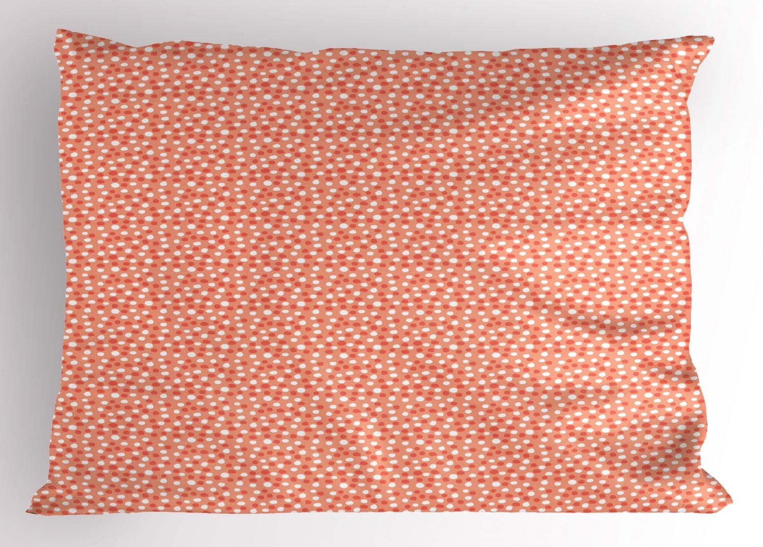Retro Pillow Sham, Polka Dots Inspired Deformed Circles Pattern in Pastel Colors, Decorative Standard Size Printed Pillowcase, 26 X 20 Inches, Dark Peach White Burnt Sienna, by Ambesonne
