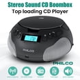 thumbnail image 2 of Philco Reproductor de CD portátil Boombox, reproductores de CD con radio FM para el hogar, compatible con MP3/WMA/CD-R/CD-RW entrada auxiliar de 3,5 mm | Puerto USB | Sonido estéreo | Alimentación por, 2 of 5