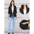 thumbnail image 2 of DARING DIVA Women's Ruched 3/4 Sleeve Shawl Collar Dressy Suit Jacket XS Black, 2 of 6