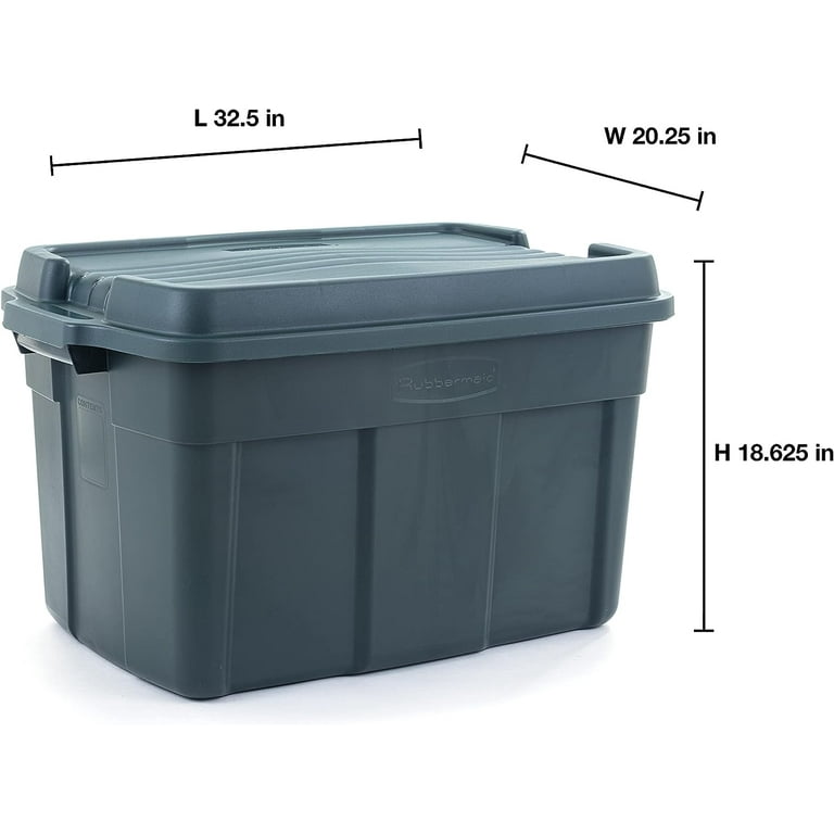 Rubbermaid EcoSense Wheeled Storage Totes, 40 Gal Pack of 2, Durable and Reusable Bins with Latching Lids for Garage or Home Organization, Made from