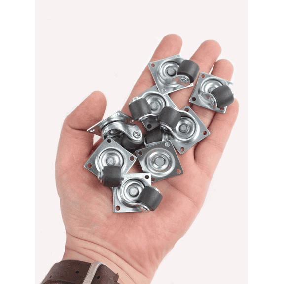 8pcs Mini Swivel Casters 1 2 Inch Self Adhesive For Furniture And Kitchen Appliances Easy Installation With Screws Or Tape