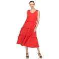 thumbnail image 5 of White Mark Women's Scoop Neck Tiered Midi Dress, 5 of 5