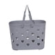 thumbnail image 3 of Bolsa de playa impermeable, bolsa de viaje, bolso de mano, portátil, diseño de corazón, baño hueco. gris, 3 of 9