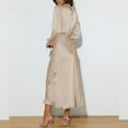 thumbnail image 5 of Manxivoo Homecoming Dresses Women's Solid Color High Neck Satin Long Sleeved Elegant Slim Fit Dress Fall Dresses for Women 2023 Beige, 5 of 7