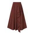 thumbnail image 2 of Zshosam Women's Plus Size Petite Sport Knit Side-Slit Skirt(Coffee,5XL), 2 of 5
