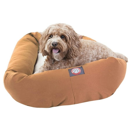 UPC: 0788995612353 | Majestic Pet | Poly/Cotton Sherpa Bagel Pet Bed For Dogs  Khaki  Medium