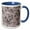 Blue/White, variant on 3drose, Black and White Granite Print, 15oz Two-tone Green Mug