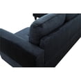 thumbnail image 6 of Starhome L Shaped Black Couch with Ottoman(Pillows Included) Microfiber, 6 of 8