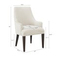thumbnail image 3 of Beever Cream Chenille Dining Armchair with Rubberwood Legs, 3 of 10