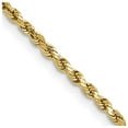 thumbnail image 1 of Diamond2Deal 14K Yellow Gold 2.25mm Semi Solid Diamond-cut Rope Chain Necklace for Women 18", 1 of 6