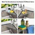 thumbnail image 2 of Triangle Foldable Dish Drying Rack for Sink Corner, Space Saving Over-Sink Organizer with Drainer Tray,2 Pack, Black, 2 of 5