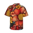 thumbnail image 3 of Daiia Colorful Vintage Floral Pattern Hawaiian Shirt for Men Gentle Cotton Regular Short Sleeve Casual-Large, 3 of 9