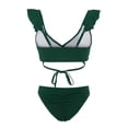 thumbnail image 5 of Gibobby Trajes de Natación para Mujer Conjunto Bikini Ropa de playa Traje de baño Cintura de baño Mujeres Traje de baño acolchado con volantes Trajes de (Azul,XL), 5 of 5