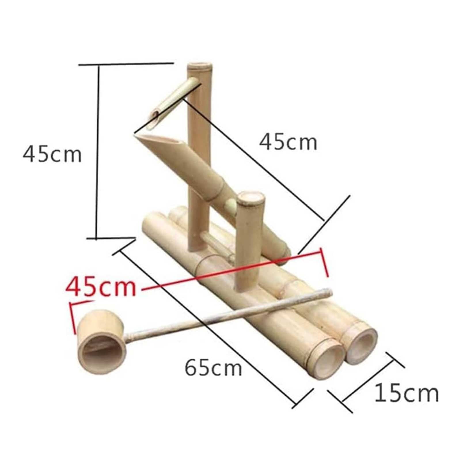 Garden Water Fountain Bamboo, Japanese Garden Decoration, Outdoor Swing Pump Water Landscape Bamboo Water Feature Zen Fountain Set