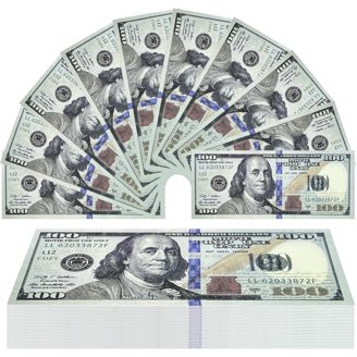 100 Pcs Fake Paper Money - Colorful Joke Coins & Realistic-Looking Banknotes For Pranks