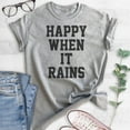 thumbnail image 2 of Happy When It Rains T-shirt, Unisex Women's Men's Shirt, Goth Girl Shirt, Goth Shirt, Heather Gray, 3X-Large, 2 of 6