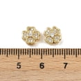 thumbnail image 4 of 30pcs Rack Plating Brass Micro Pave Cubic Zirconia Beads Flower Real 18K golden Plated Mixed color Mixed color 8x5mm Hole: 1.5mm, 4 of 4