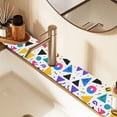 thumbnail image 2 of Yayeee Faucet Mat for Kitchen Sink 14.7" Diatomite Long Splash Guard Pad, Yellow Retro Shapes, 2 Pack, 2 of 7