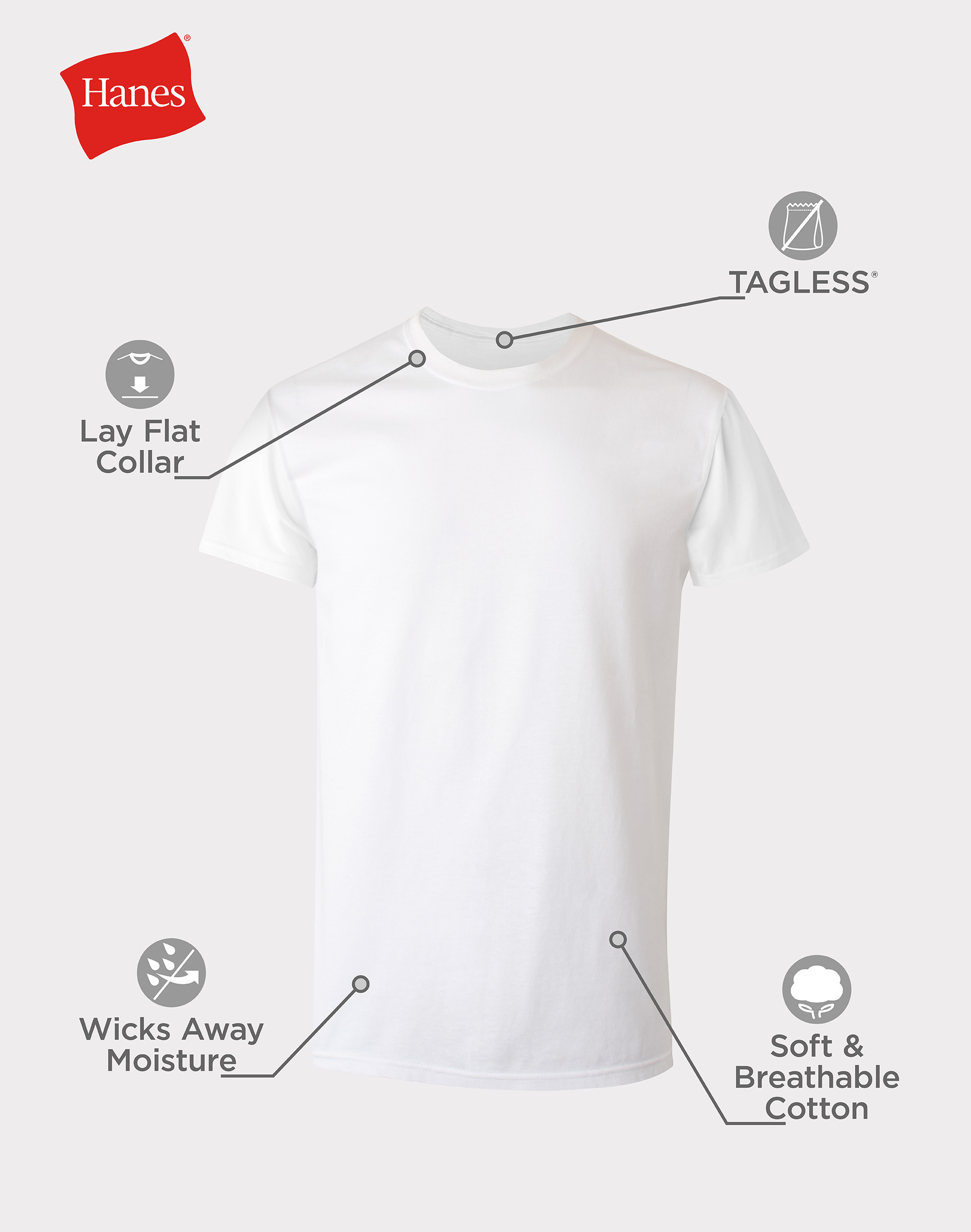 Hanes Men's White Crew T-Shirt Undershirts, 3 Pack photo 8