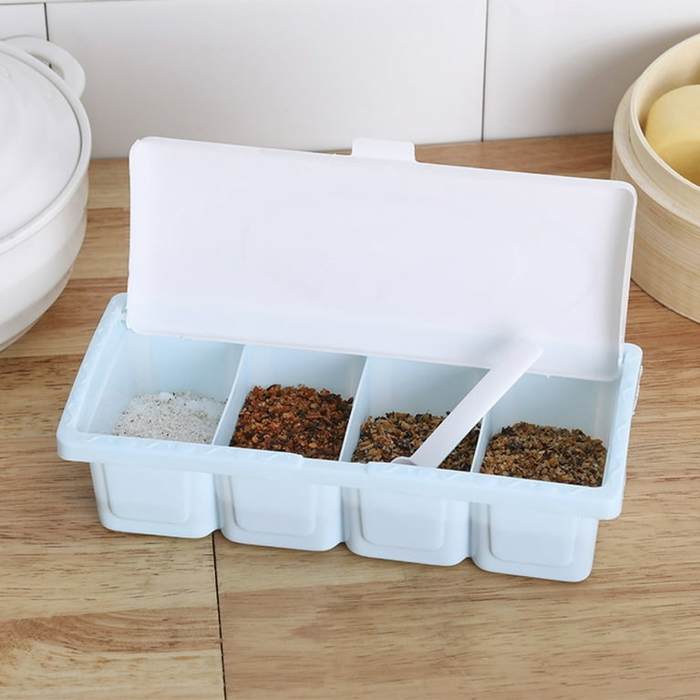 Spice Shaker, 6 Pcs Seasoning Rack Spice Pots Storage Container Condiment  Jars with Tray for Salt Sugar Cruet