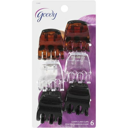 Small Crystal Butterfly Claw Clip - (2 Pack) Goody Cody Claw Clips,Half Size, 6 Ct