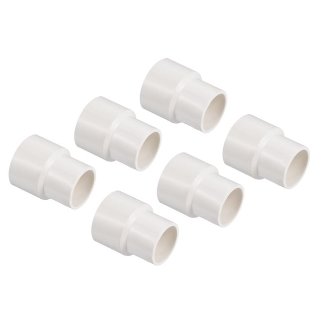 Unique Bargains Raccord Droit pour Tuyau de Réducteur en PVC 32x25mm, Blanc 6 Pack