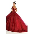 thumbnail image 2 of Womens Burgundy Quinceanera Dresses Ball Gown Sweet 16 Prom Off Shoulder for Plus Size Women, 2 of 5