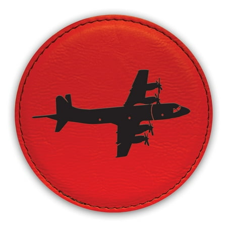 

P-3 Orion Coaster Laser Engraved Leatherette - Round Coasters - Many Colors - Single / Coasters Sets - p3 flying anti-submarine maritime surveillance aircraft