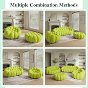 99 Bubble Couch Modern, Oversized Curved Couches, Lazy Floor Sofa, Lemon Green Bubble Couch, Modern Upholstered Comfy Mesh Fabric 3D Honeycomb Shape Couches for Living Room, Office, Apartment