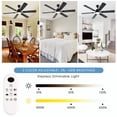 thumbnail image 5 of 56inch Modern Black Ceiling Fans with Lights and Remote/App Control, Dimmable LED, Reversible DC Motor, Noiseless, 6 Speeds,6 Pieces Blade Low Profile Ceiling Fan for Livingroom Indoor/Outdoor Use, 5 of 8