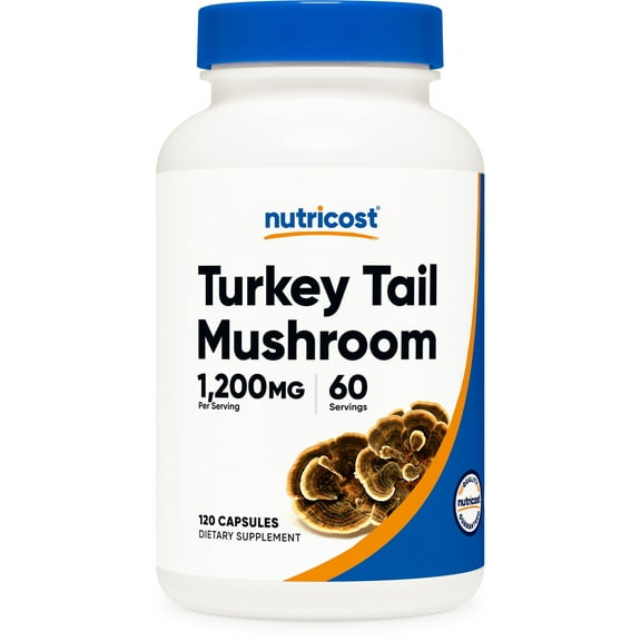Nutricost Turkey Tail Mushroom Capsules 1200mg, 60 Servings (120 Capsules) Supplement