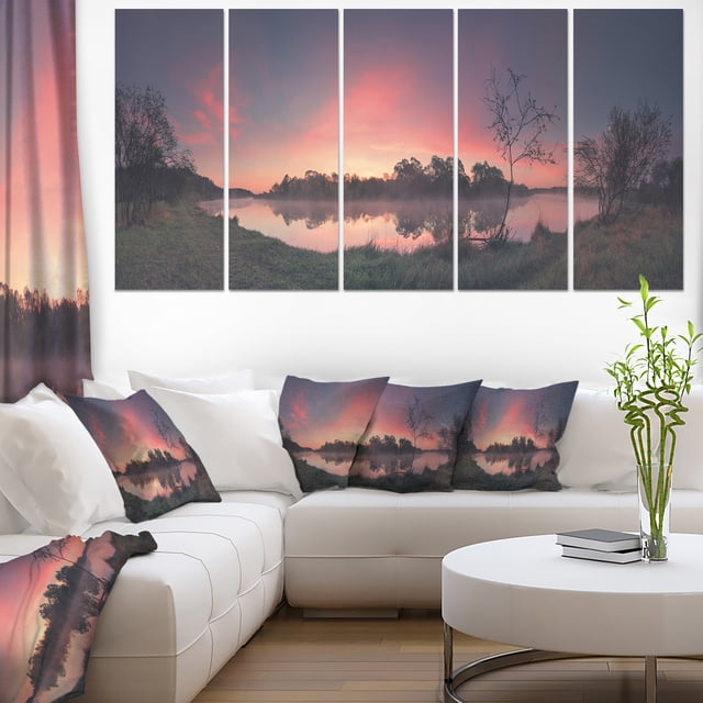 Purple Tinged Spring Mountains - Landscape Artwork Canvas