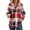 A-Multicolor, variant on Womens Fashion Hoodies Pullover, Drawstring Hooded Sweatshirt, V-Neck Button Long Sleeve Fall Plaid Shirts with Hood