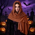 thumbnail image 3 of Renaissance Halloween Shawl For Women, Hooded Cowl Scarf Accessories, Medieval Vintage Festivals Wrap Cape, 3 of 7