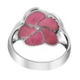 thumbnail image 3 of Hawaiian Plumeria Flower Pink Mother of Pearl Inlay Sterling Silver Ring-8, 3 of 5