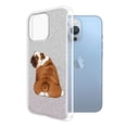 thumbnail image 2 of WIRESTER Clear/Silver Glitter Case, Sparkle Bling TPU Cover for Apple iPhone 13 Pro 6.1" 2021, Animal English Bulldog Look Back, 2 of 3