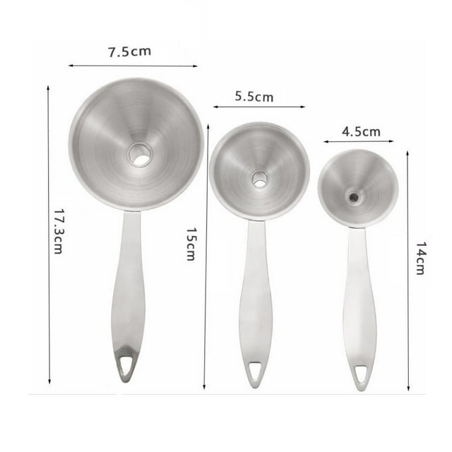 3Pcs Home Kitchen Mini Stainless Steel Funnel for All Kinds of Hip Flasks