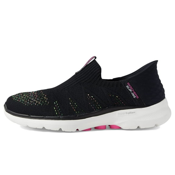 Skechers Women's Hands Free Slip-Ins Go Walk 6 Valentina Sneaker, Black/Multi, 8