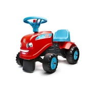 Falk FA200B Tracteur à enfourcher et à pousser avec remorque et autocollants pour enfants de 1 an, rouge