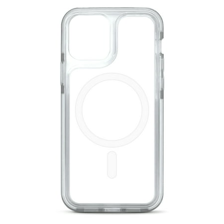 iHome Magnetic Velo Phone Case for iPhone 13 Pro Max/12 Pro Max, White/Clear