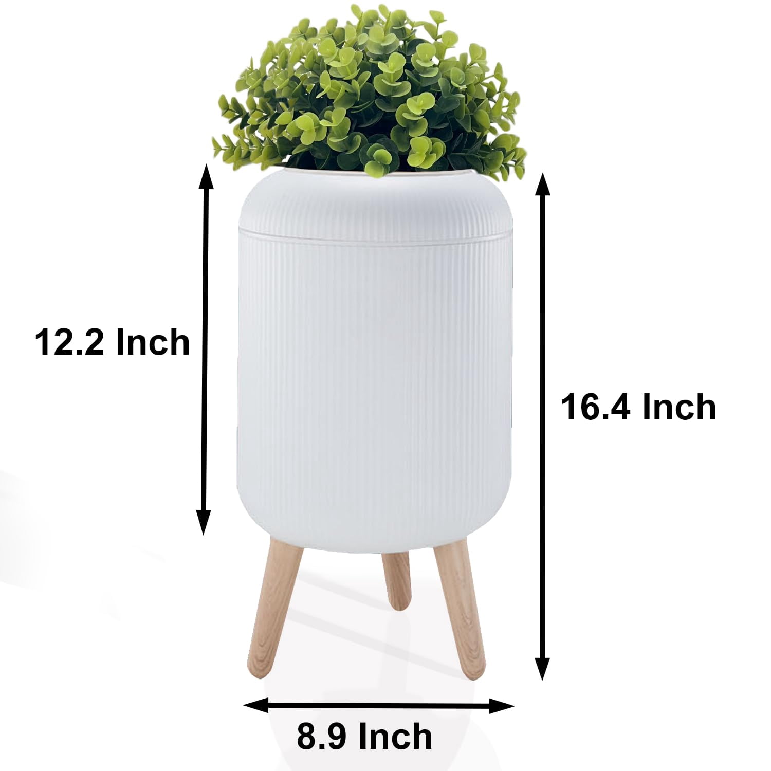 Dog Poop Trash Can Outside - 2.5 Gal Bathroom Trash Can with Lid - Bedroom Garbage Can - Small Pet Waste Container with Lid - Outdoor, Office, Living Room - Plant Styled Dog Poop Bucket