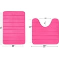 thumbnail image 2 of 2 Piece Striped Design Solid Memory Foam Bathroom Rug Set Non-Slip, 2 of 7