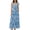 Blue, variant on Women'S Summer Spaghetti Strap Flowy Maxi Dress Boho Floral Ruffle Long Vacation Beach Dresses Orange L
