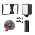 thumbnail image 2 of FocusFoto PRO U-Rig Smartphone Video Camera Cage Mount Holder Stabilizer Handle Grip with BOYA by-MM1 Microphone Mic+ 49 LED Light+ Mini Tripod Kit for Mobile Phone iPhone Filmmaking Videomaker, 2 of 5