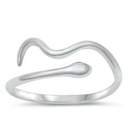 All in Stock Sterling Silver Adjustable Wild Snakelet Ring Size 8